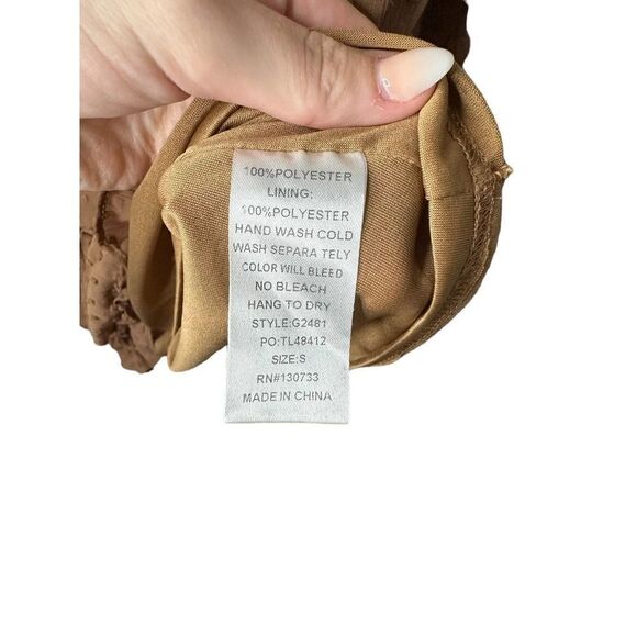 UMGEE Swiss Dot Brown Tiered Dress Size Small - Picture 5 of 5